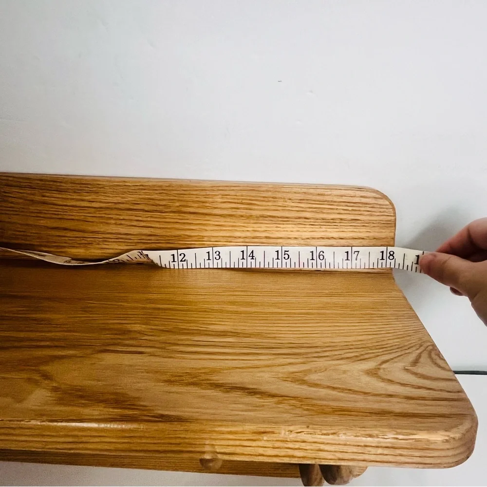 vintage‎ wooden shelf heart cut out 2 pegs 10x18 inch solid wood